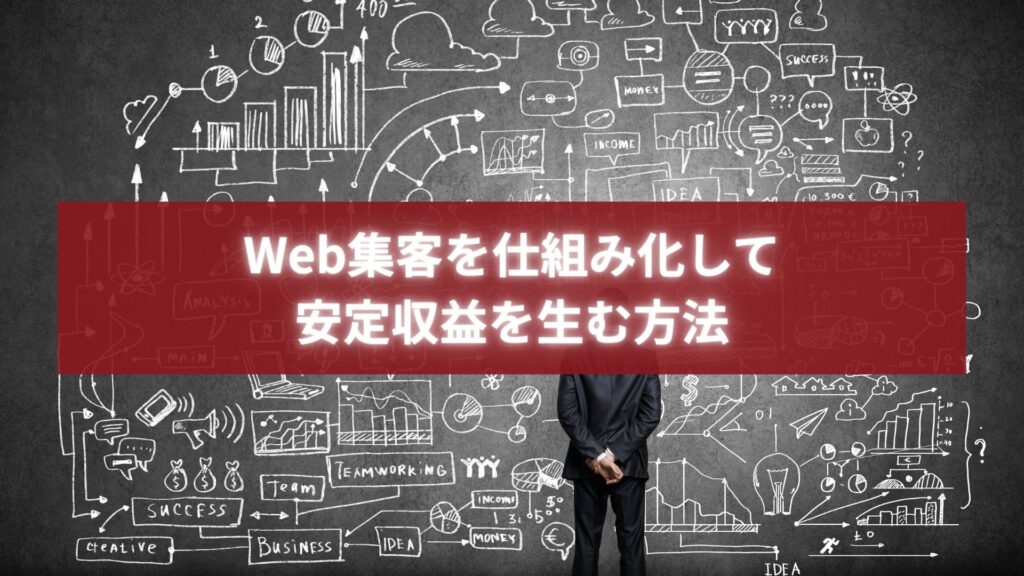 Web集客の仕組みを構築し、安定した収益を生み出すための戦略を練るビジネスマンのイメージ