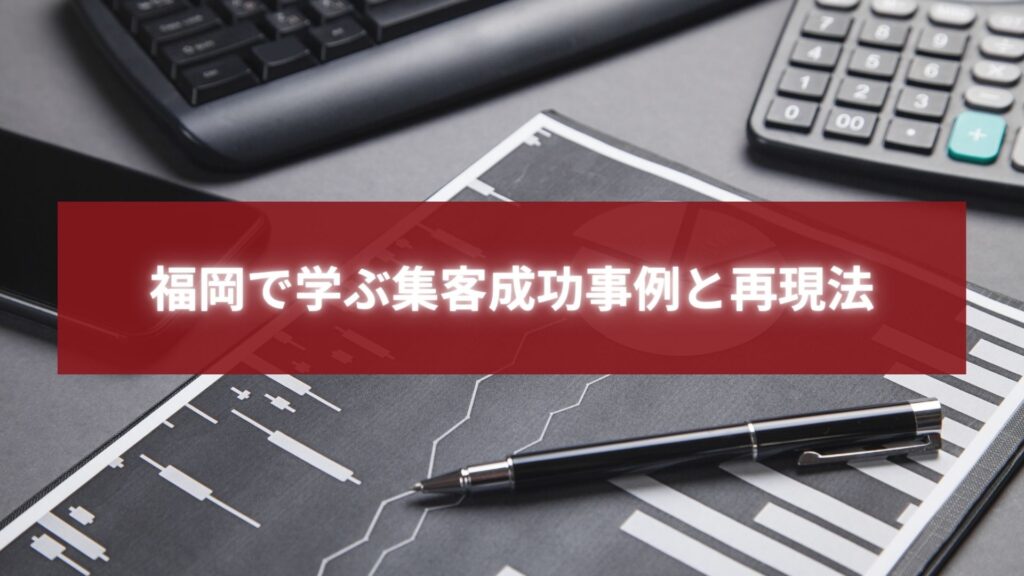 福岡で学ぶ集客成功事例を分析する資料とペンの写真